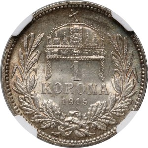 Ungarn, Franz Joseph I., Krone 1915 KB, Kremnica