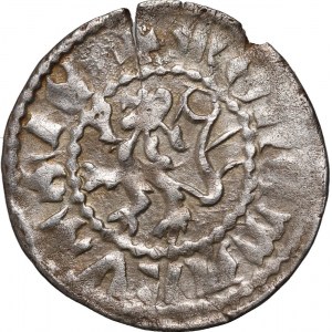 Ladislav Jagiello 1386-1434, rusínske quarto, Ľvov, hlava orla vpravo, nápis oproti