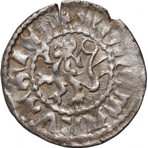 Ladislaus Jagiello 1386-1434, Ruthenian quarto, Lvov, Eagle's head to the right, otolith inscription