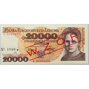 PRL, 20000 Zloty 1.02.1989, MODELL, Nr. 1990, Serie A