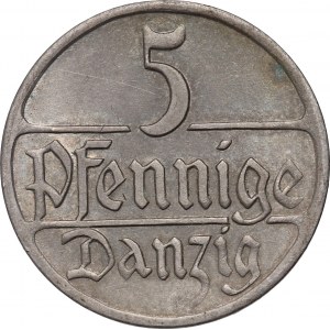 Free City of Danzig, 5 fenig 1928, Berlin, rare vintage