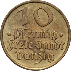 Wolne Miasto Gdańsk, 10 fenigów 1932, Berlin, Dorsz
