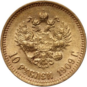 Rusko, Mikuláš II., 10 rublů 1909 (ЭБ), Petrohrad