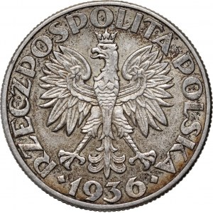 II RP, 5 zlotých 1936, Varšava, plachetnice