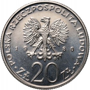 Poľská ľudová republika, 20 zlatých 1980, Hry XXII. olympiády, SAMPLE, nikel