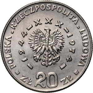 PRL, 20 złotych 1974, XXX Lat PRL - Hutnik, PRÓBA, nikiel