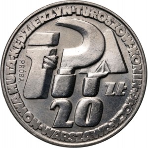 PRL, 20 zloty 1964, Key, sickle and trowel, SAMPLE, nickel