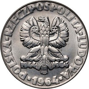 PRL, 20 zloty 1964, Key, sickle and trowel, SAMPLE, nickel