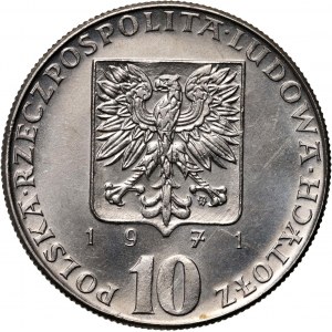 PRL, 10 złotych 1971, FAO, PRÓBA, nikiel