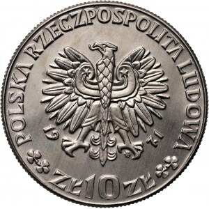 PRL, 10 Zloty 1971, FAO - Brot für die Welt, PRÓBA, Nickel