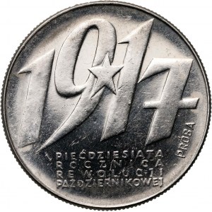 PRL, 10 Zloty 1967, 50. Jahrestag der Oktoberrevolution, MUSTER, Nickel