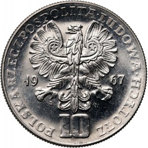 PRL, 10 zloty 1967, 50th Anniversary of the October Revolution, SAMPLE, nickel