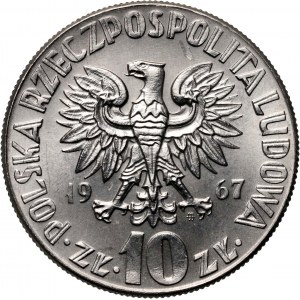 PRL, 10 zl. 1967, Mikuláš Koperník, PRÓBA, nikl