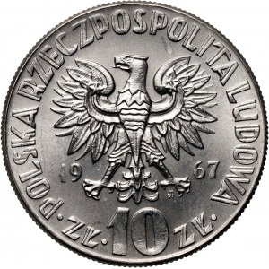 PRL, 10 zloty 1967, Nicolaus Copernicus, SAMPLE, nickel