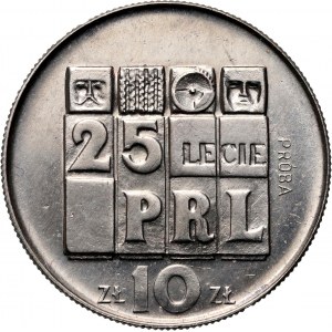 People's Republic of Poland, 10 zloty 1969, 25th anniversary of the People's Republic of Poland, SAMPLE, nickel