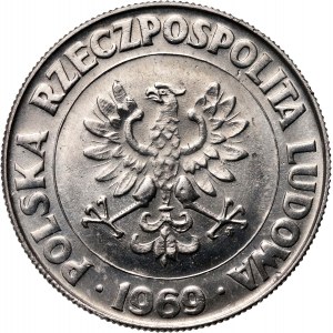People's Republic of Poland, 10 zloty 1969, 25th anniversary of the People's Republic of Poland, SAMPLE, nickel
