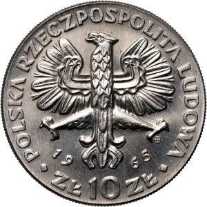 PRL, 10 zl. 1965, VII wieków Warszawy, PRÓBA, nikel