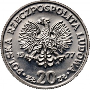 PRL, 20 Zloty 1977, Maria Konopnicka, PRÓBA, Nickel