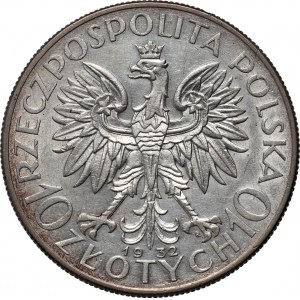 II RP, 10 Zloty 1932, Kopf einer Frau, Warschau