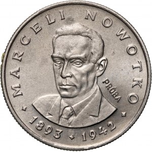 PRL, 20 Zloty 1974, Marceli Nowotko, PRÓBA, Nickel