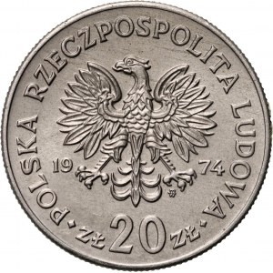 PRL, 20 gold 1974, Marceli Nowotko, PRÓBA, nickel