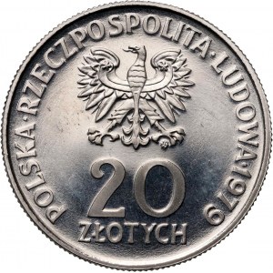 Poľská ľudová republika, 20 zlotých 1979, Detské zdravotné stredisko, SAMPLE, nikel