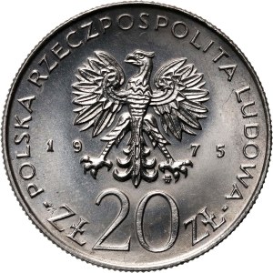 Volksrepublik Polen, 20 Zloty 1975, Internationales Jahr der Frau, PRÓBA, Nickel