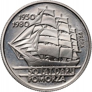 PRL, 20 zlotých 1980, 50 rokov Daru Pomorza, PRÓBA, nikel