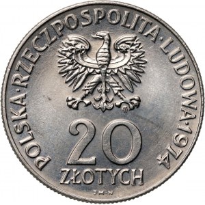People's Republic of Poland, 20 gold 1974, XXV years of the Comecon, SAMPLE, nickel