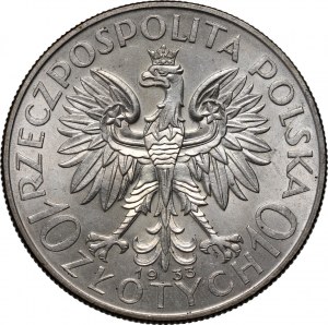 II RP, 10 złotych 1933, Warszawa, Głowa Kobiety