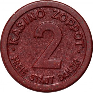 Freie Stadt Danzig, Wertmarke 2 Gulden, KASINO ZOPPOT - Casino Sopot