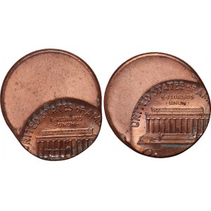 Spojené státy americké, sada, 2 x 1 cent, Abraham Lincoln, mincovní destrukce