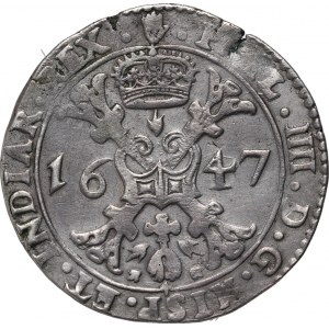 Niderlandy Hiszpańskie, Filip IV, patagon 1647, Antwerpia