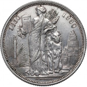 Belgie, Leopold II, 5 franků 1880, 50 let belgické nezávislosti