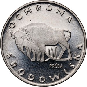 PRL, 100 złotych 1977, Żubr, PRÓBA, nikiel