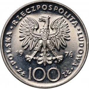 Poľská ľudová republika, 100 zlotých 1976, Kazimierz Pulaski, PRÓBA, nikel