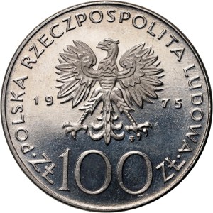 PRL, 100 zlotých 1975, Helena Modrzejewska, PRÓBA, nikl