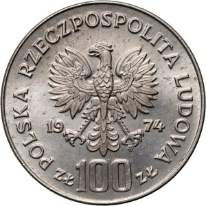 PRL, 100 Zloty 1974, Königliches Schloss in Warschau, PRÓBA, Nickel