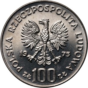 PRL, 100 Zloty 1975, Helena Modrzejewska, PRÓBA, Nickel