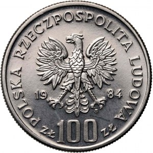 PRL, 100 złotych 1984, 40 lat PRL, PRÓBA, nikiel