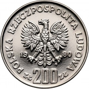 Poľská ľudová republika, 200 zlotých 1980, Kazimierz I Odnowiciel, PRÓBA, nikel