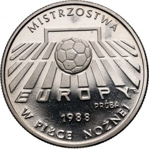 Polská lidová republika, 200 zlotých 1987, Mistrovství ve fotbale 1988, PRÓBA, nikl