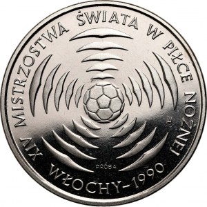 Volksrepublik Polen, 200 Gold 1988, XIV. Fußball-Weltmeisterschaft - Italien`90, MUSTER, Nickel