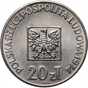 People's Republic of Poland, 20 gold 1974, XXX Years of the People's Republic of Poland, SAMPLE, nickel
