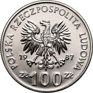 PRL, 100 zlotých 1987, Kazimír III Veľký, PRÓBA, nikel