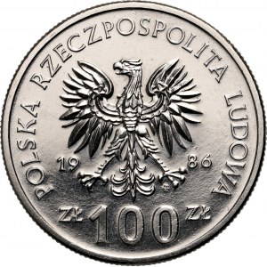 PRL, 100 Zloty 1986, Władysław I Łokietek, PRÓBA, Nickel