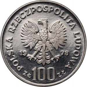 People's Republic of Poland, 100 gold 1978, Adam Mickiewicz, SAMPLE, nickel