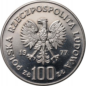PRL, 100 Zloty 1977, Königsschloss Wawel, PRÓBA, Nickel