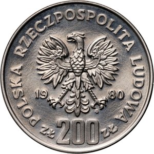 Polská lidová republika, 200 zlatých 1980, Olympijské hry v Lake Placid, SAMPLE, nikl