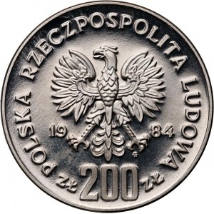People's Republic of Poland, 200 gold 1984, Games of the XXIII Olympiad Los Angeles, SAMPLE, nickel